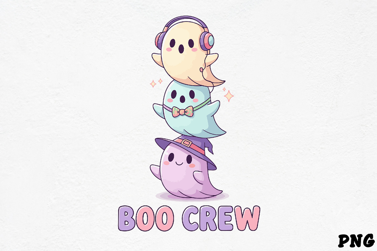Boo Crew Cute Ghosts SVG, an Illustration by CrexoraLab (Photo 1 of 4)