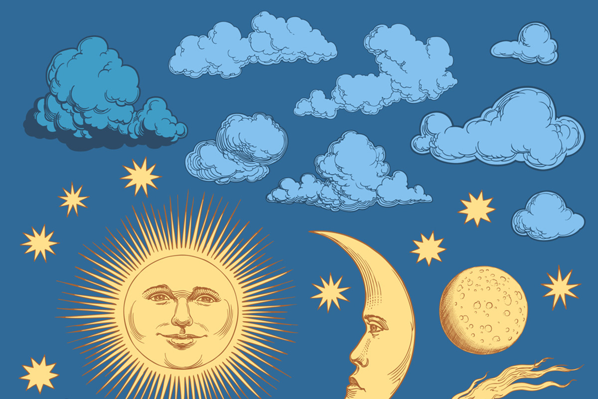 Set Celestial Bodies, an Object Graphic by Vector Engraving (Photo 2 of 2)