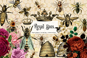 Royal Bees Clipart, an Illustration by Digital Curio (Thumbnail 1 of 3)