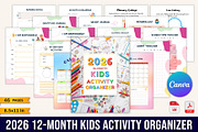 2026 12-Month Kids Activity Organize, a Stationery Template by Designmela01 (Thumbnail 1 of 10)