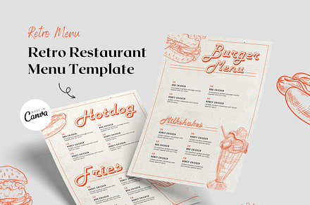 Retro Diner Menu Template I Canva