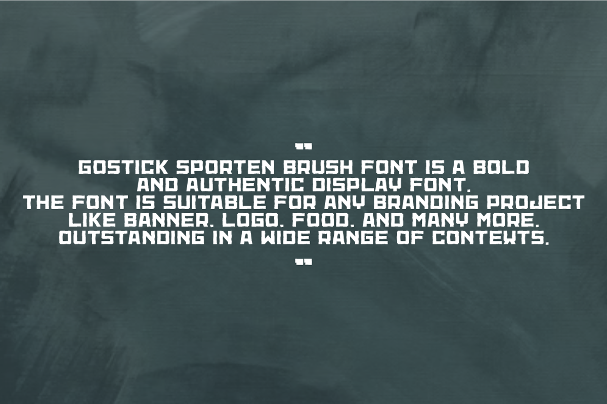 Gostick Sporten Brush, a Handwritten Font by QR Design Studio (Photo 5 of 9)