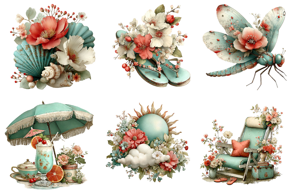 Whimsical Summer Clipart Bundle, an Illustration by CreationArt (Photo 2 of 6)