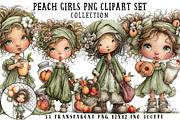 Peach Girls PNG Clipart Set, a Seasonal Illustration by OK Design (Thumbnail 1 of 6)