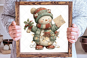 Merry Christmas Snowman Clipart, an Illustration by SinaCreation (Thumbnail 4 of 6)