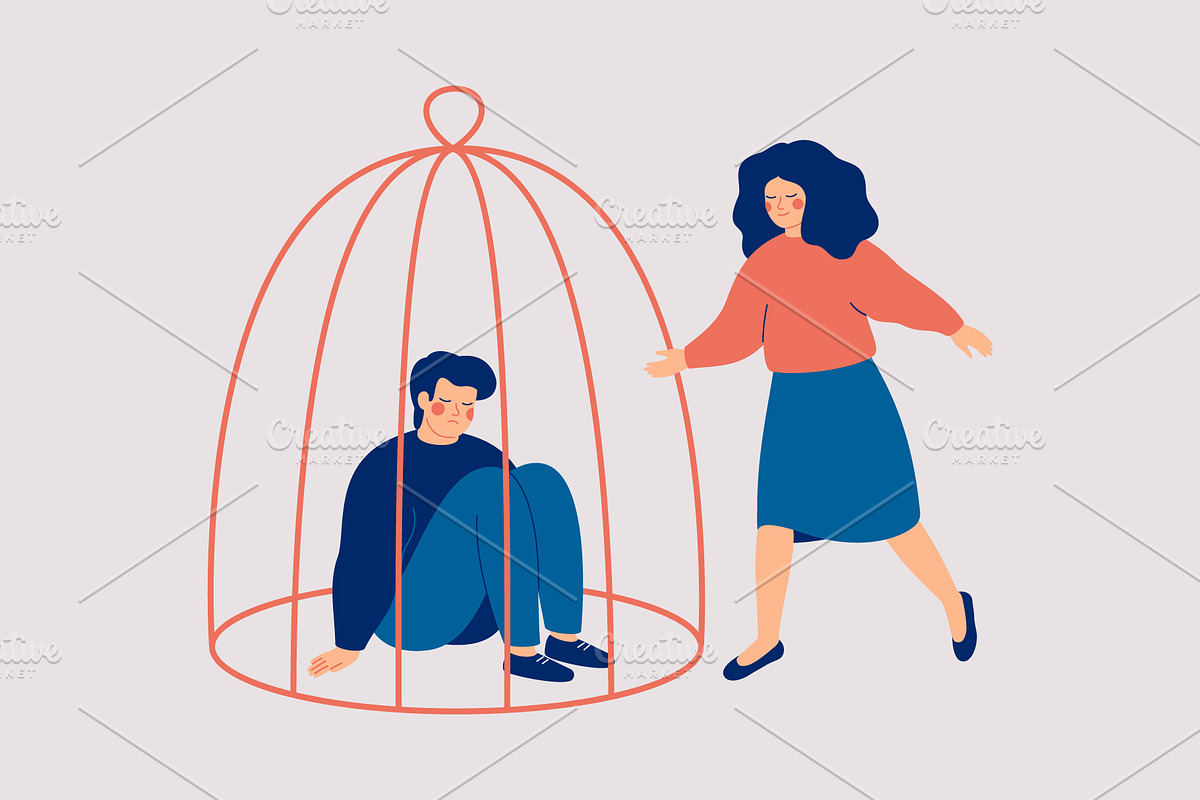 Help a Man in Isolation, a Healthcare Illustration by Mary Long (Photo 3 of 3)