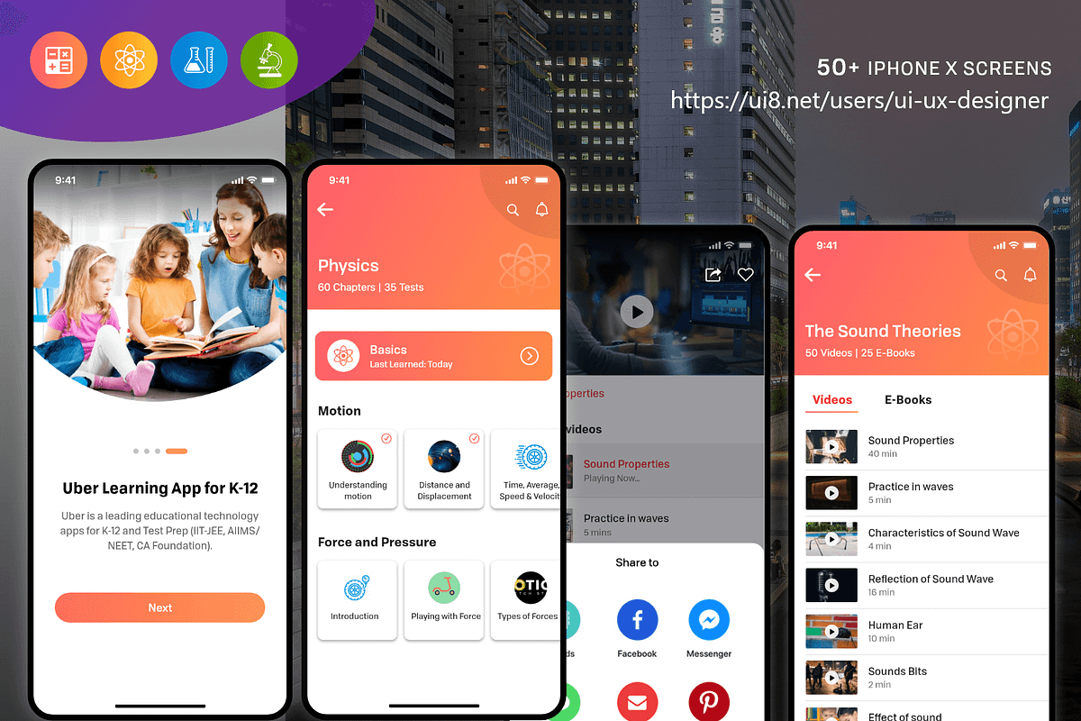 Uber Learning Mobile App, an App Template by UX Design Master (Photo 8 of 12)