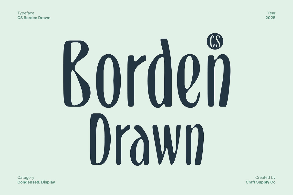 CS Borden Drawn, a Sans Serif Font by Craft Supply Co. (Photo 1 of 8)