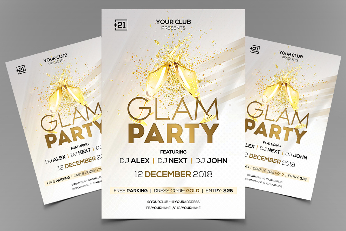 Glam Party - PSD Flyer Template, a Flyer Template by Naim Selmani (Photo 1 of 2)