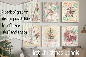 Christmas horse illustrations