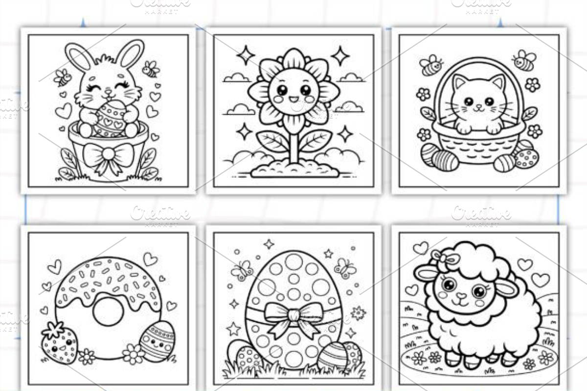Cozy Easter Coloring Book, a Seasonal Illustration by Design Station (Photo 3 of 4)