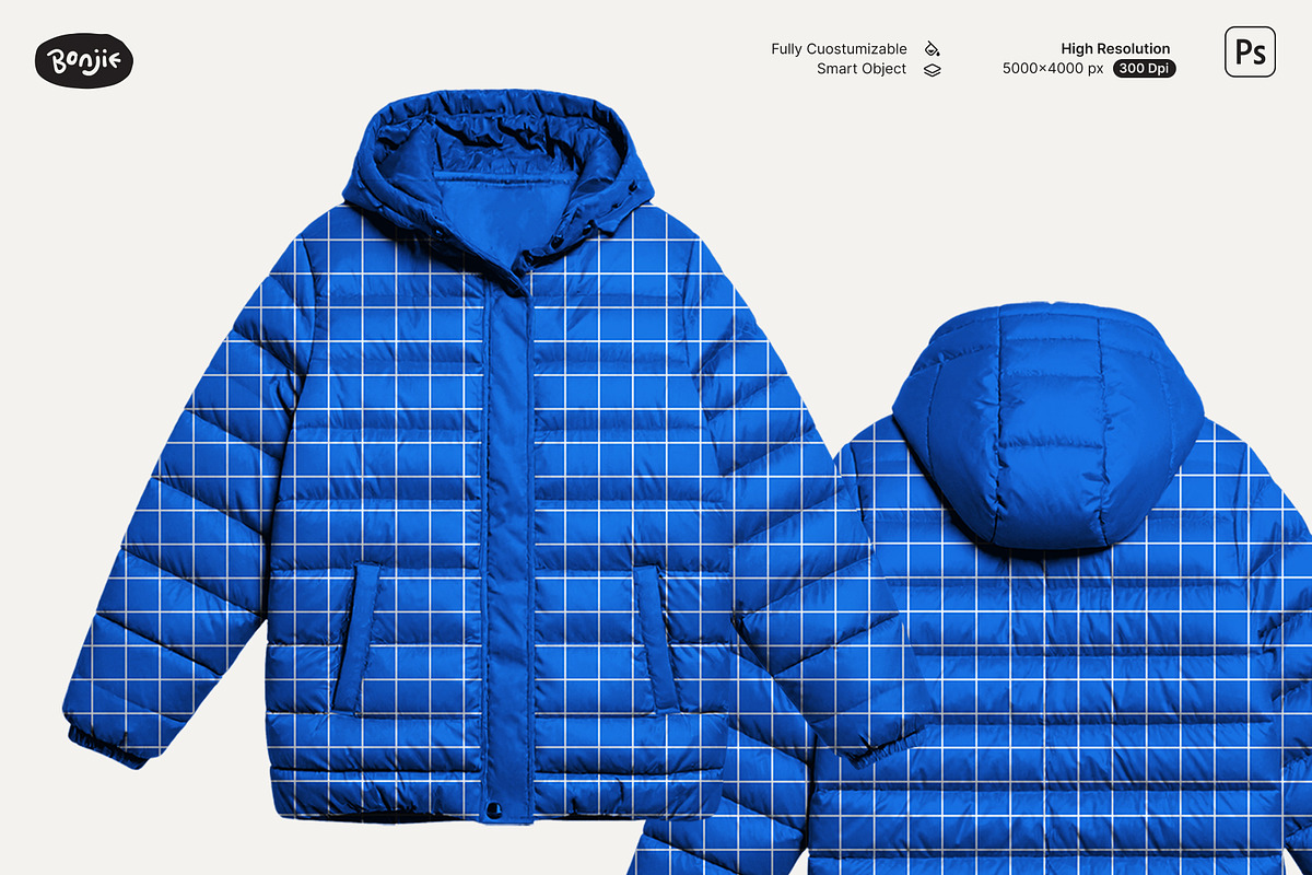 Boxy Puffer Hoodie Mockup, a Hoody Mockup by Pipello Grafik (Photo 3 of 3)