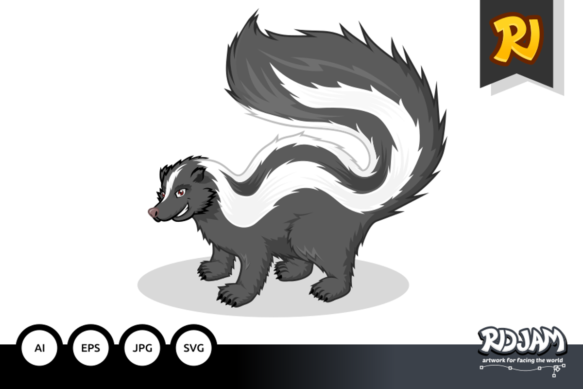 Striped Skunk Cartoon, a Background Graphic by ridjam