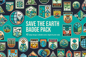 Save The Earth Badge Pack