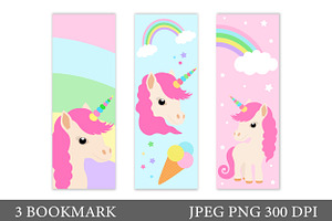 Unicorn Bookmark Template Design