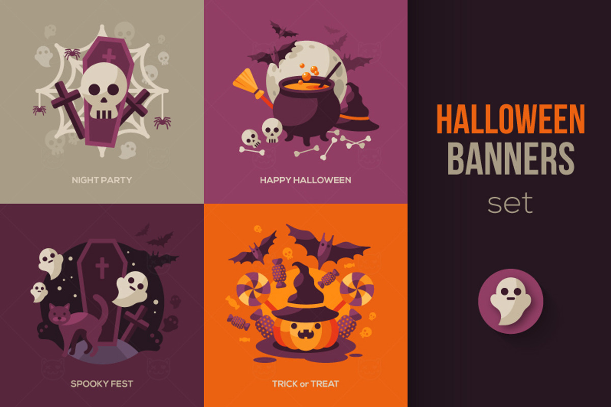 Halloween Set, an Illustration by kotoffei