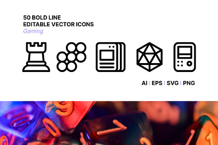 50 Gaming Icons, an Outline Icon by Side Project