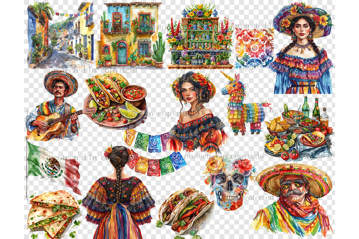 Fiesta Clipart | Cinco De Mayo Bundl, a Person Illustration by GlamArtZhanna (Photo 6 of 6)