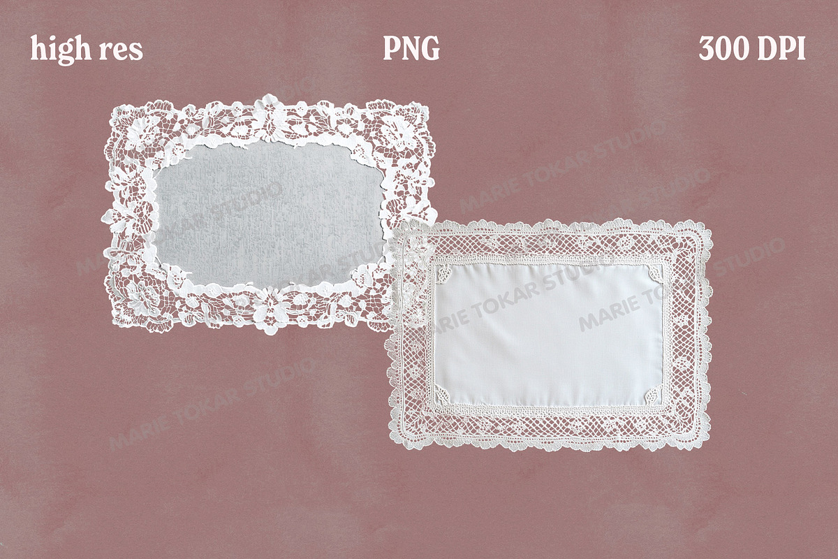 Vintage Fabric Doilies Bundle PNG, an Object Graphic by Marie T (Photo 5 of 24)