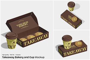 Takeaway Bakery and Cup Mockup