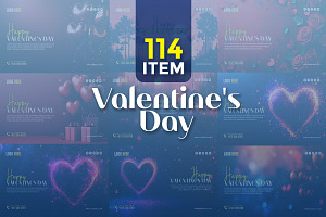 Valentine's Day Template Bundle, a Social Media Template by gstudiovect21