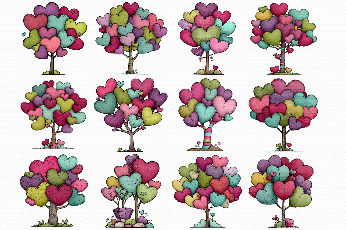 Whimsical Valentines Day Heart Tree, an Illustration by Libby Wishes (Photo 6 of 7)