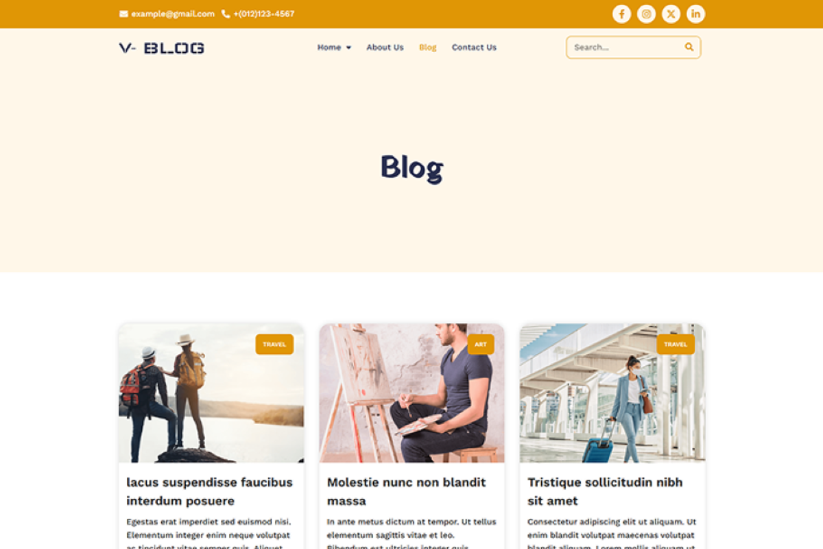 V-Blog Personal Blog Elementor Kit, a WordPress Template by Techeshta Solutions (Photo 4 of 5)