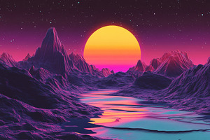 Vaporwave landscape featuring vibran, a Photo by Iftikhar Alam