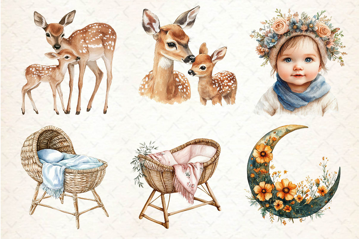 Boho Mothers Day Clipart, an Illustration by Dream Creation (Photo 2 of 6)