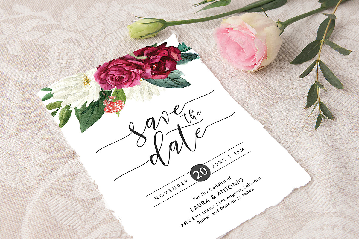 Canva Floral Save the Date Template preview 5