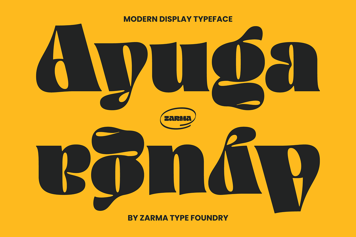 Ayuga - Psychedelic Font, a Serif Font by Zarma Type (Photo 1 of 14)