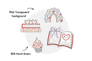 Valentine Bookish Clipart, an Education Illustration by JulzaArt (Thumbnail 6 of 7)