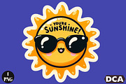 Funny,Youre Sunshine Sticker PNG, an Illustration by DreamCafeArt (Thumbnail 1 of 7)