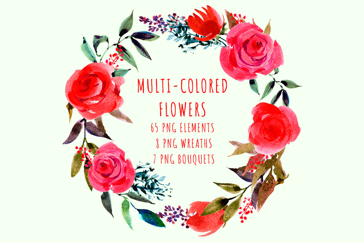 MULTI-COLORED FLOWERS, an Illustration by Nadiia Hanina (Photo 3 of 6)
