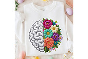 Mental Health Floral Brain Faux Yarn, an Illustration by designcity5 (Thumbnail 2 of 9)