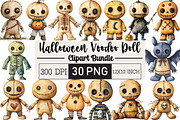 Watercolor Halloween Voodoo Doll, an Illustration by Black Bird Studio (Thumbnail 1 of 6)