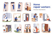 Repairmen, home repair workers set, a Work Illustration by Good Studio (Thumbnail 1 of 13)