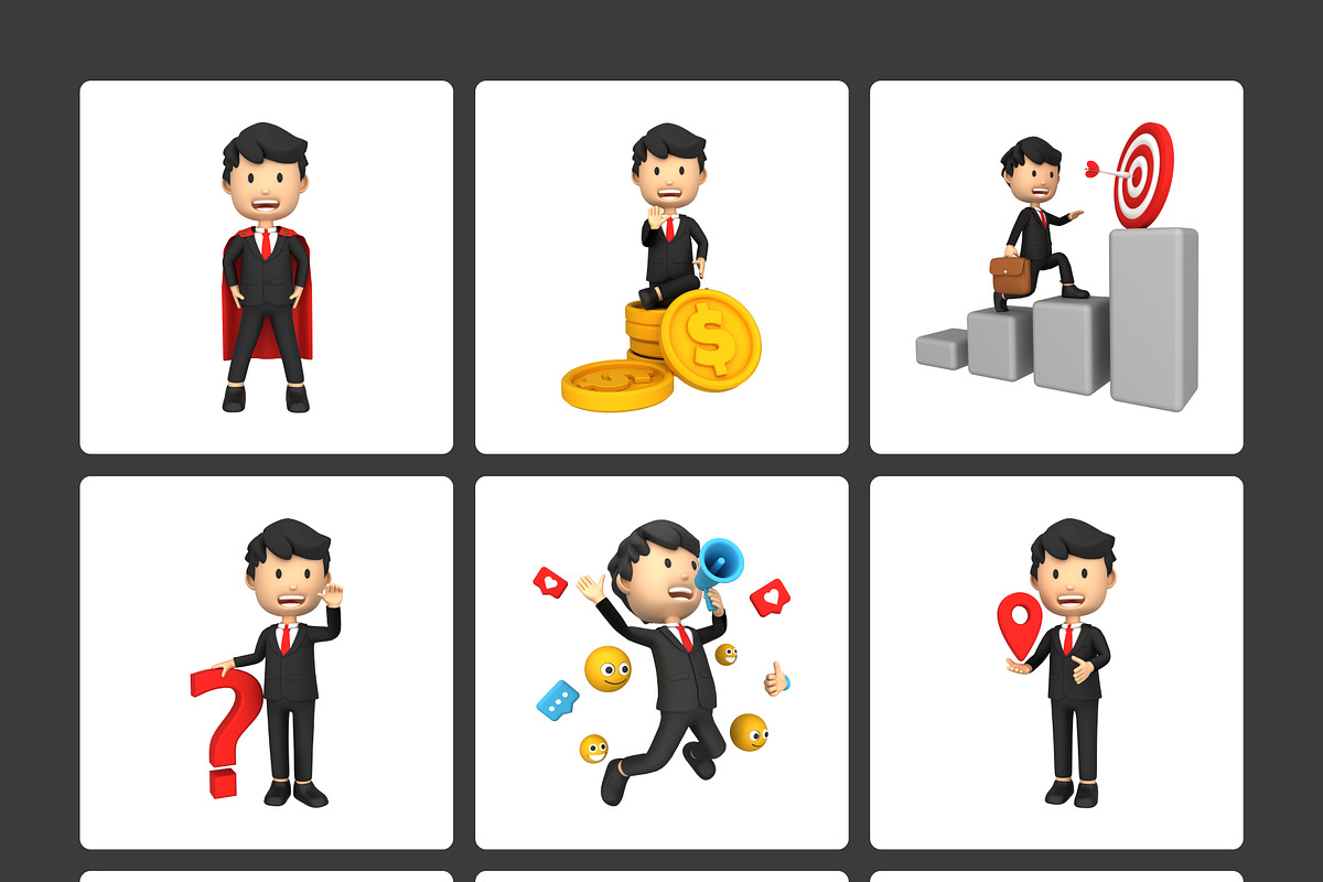 Businessman 3D Illustrations, a Work Illustration by Vectors Market (Photo 7 of 8)