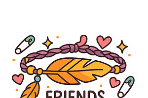 Friendship bracelet with feather and, an Illustration by Dvoevnore photos