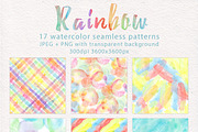 Rainbow watercolor seamless pattern, a Pattern Graphic by antuanetto (Thumbnail 2 of 9)