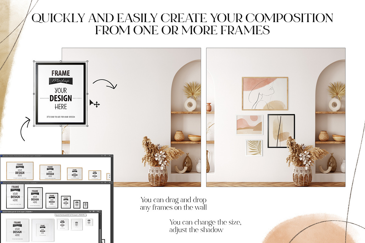 Frame & Wall Mockup Bundle - 7, a Print Template by Yuri-U (Photo 25 of 27)