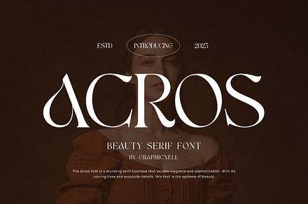 Acros Elegant Serif Font Typeface, a Serif Font by Graphicxell