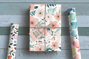 Gift Paper Roll Mockup Pattern Showc