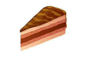Cake slice. Colorful sweet cake, an Illustration by the8monkey