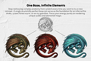 150 Dragon Procreate Stamp Brushes, a Brush Add-On by Selentaori Studio (Thumbnail 9 of 11)