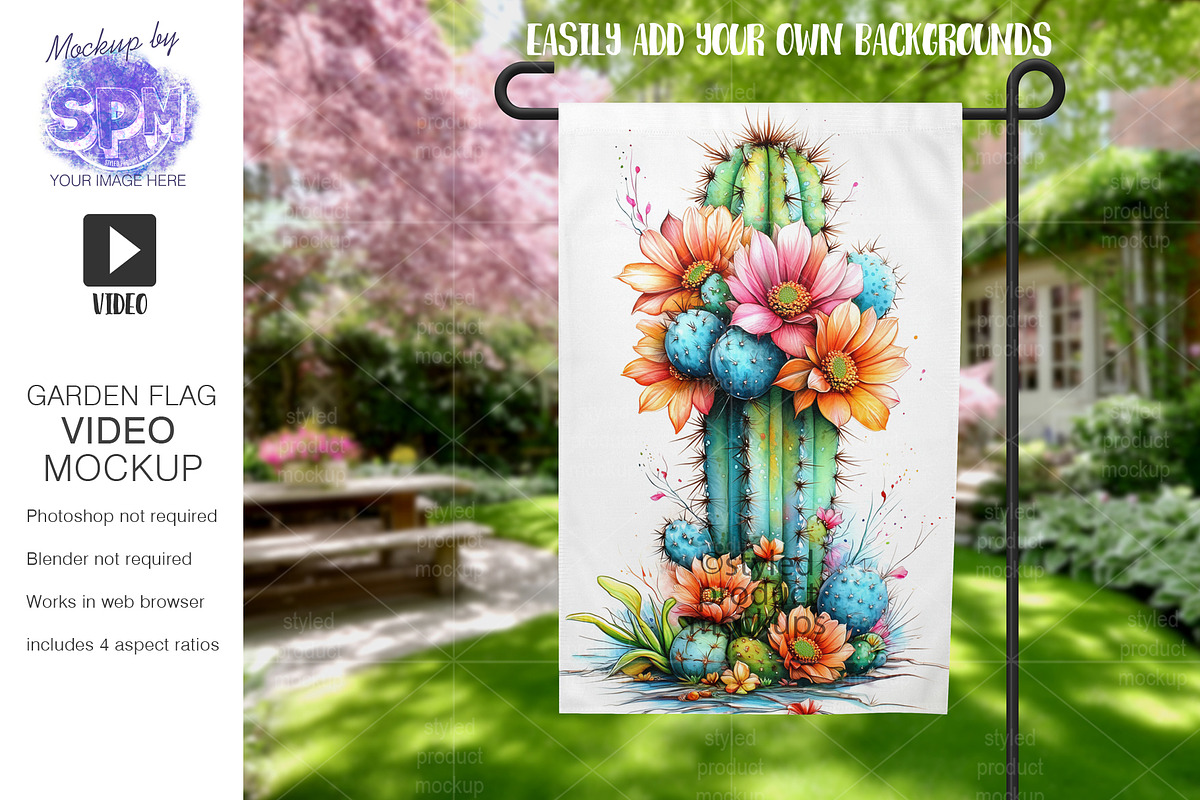 Garden Flag Video Mockup, a Household Mockup by StyledProductMockups (Photo 3 of 7)