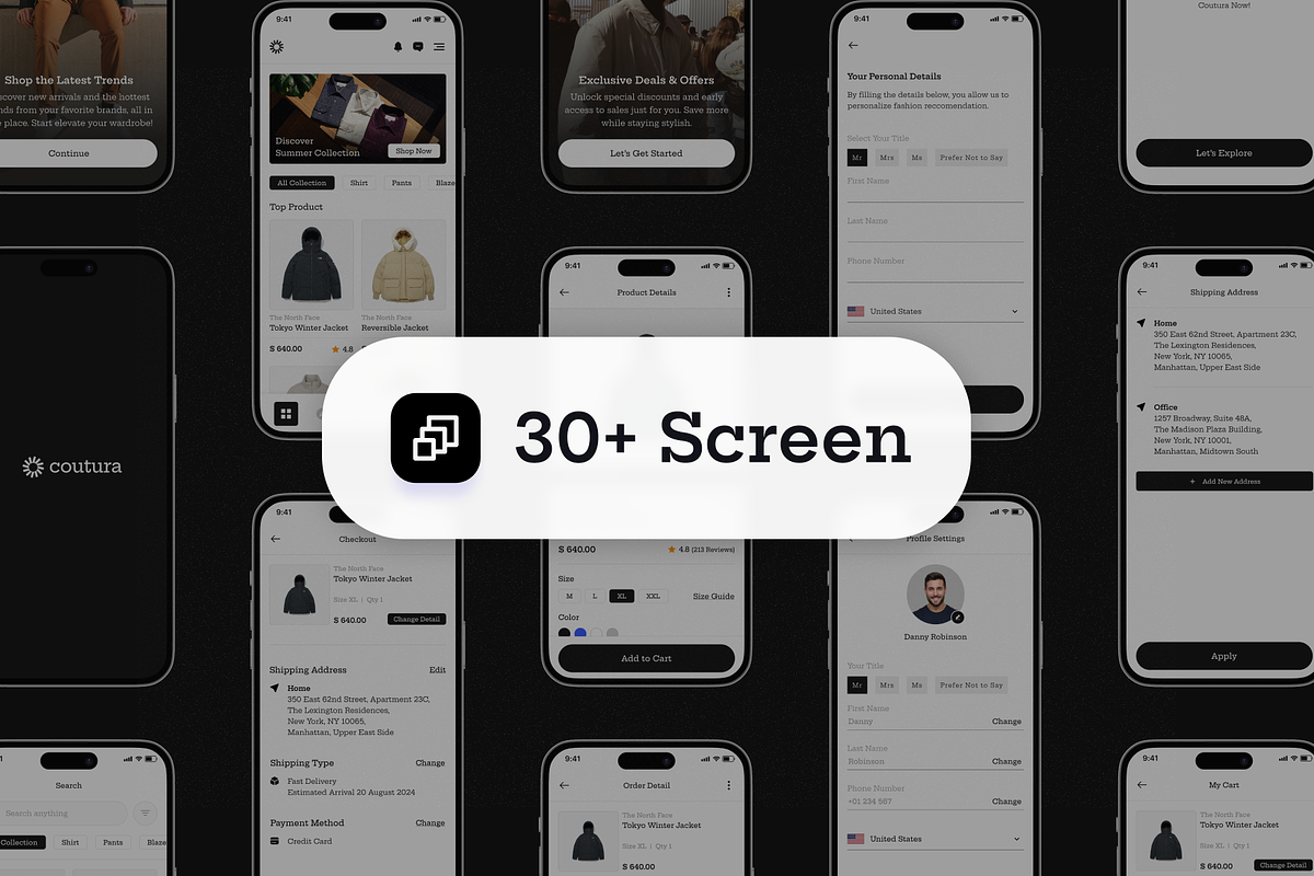 Coutura - Fashion App UI Kit, an UI Kit Template by restiyathena (Photo 4 of 6)