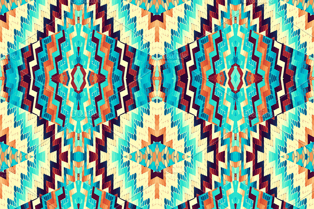 Seamless aztec geometric patterns