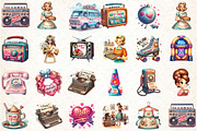 Retro Mothers Day Clipart, an Illustration by DreamCafeArt (Thumbnail 3 of 3)