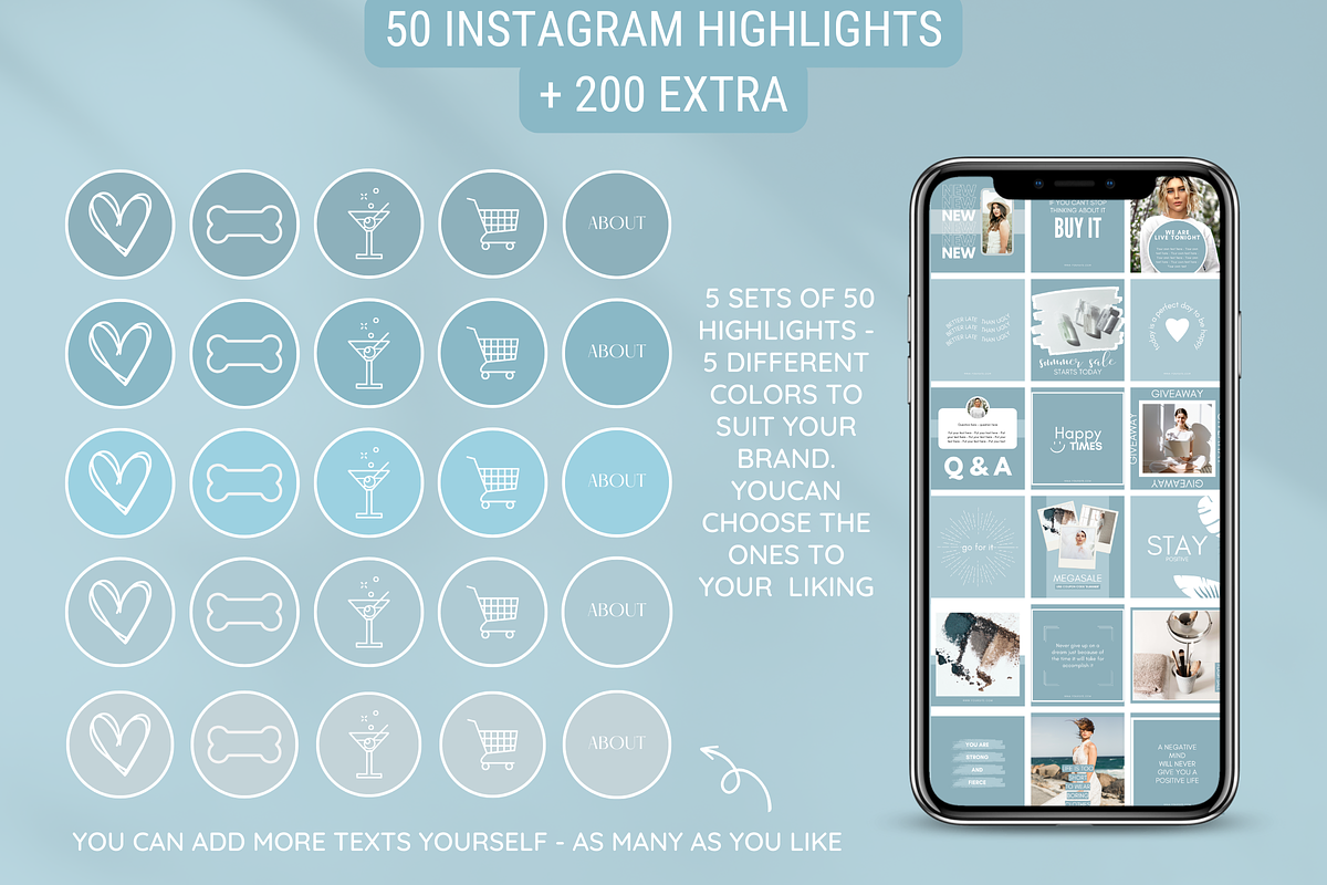 Blue Instagram Templates Bundle, a Social Media Template by SunshineStudioBoutique (Photo 8 of 10)